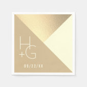 Moderne Minimalistisch geometrische Hochzeit Serviette (Vorderseite)