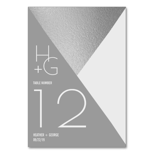 Moderne Minimalistisch geometrische Hochzeit Tischnummer (Vorderseite)