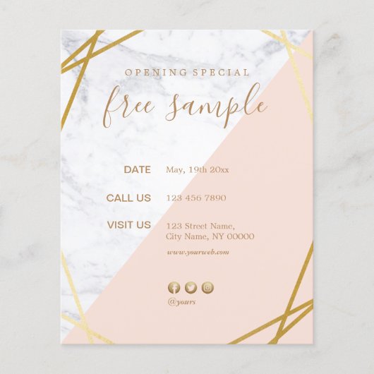 Moderne Minimalistisch geometrische Marmorwerbung Flyer (Vorne)