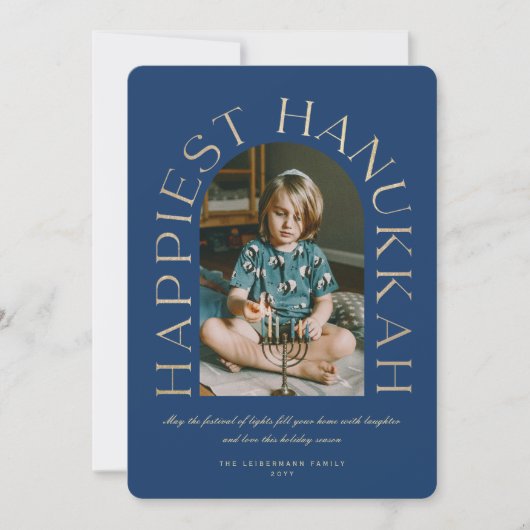 Moderne Minimalistisch glücklichste Hanukkah Arc F (Vorderseite)