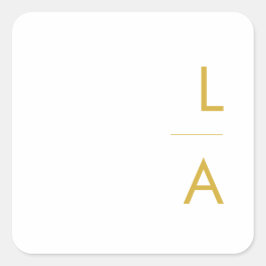 Moderne Minimalistisch-Gold-Monogram-Umschlag Aufk Quadratischer Aufkleber