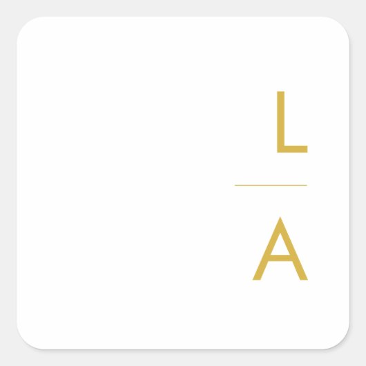 Moderne Minimalistisch-Gold-Monogram-Umschlag Aufk Quadratischer Aufkleber (Vorderseite)