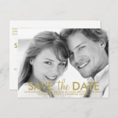 Moderne Minimalistisch Gold Save the Date Postkart Ankündigungspostkarte (Vorne/Hinten)