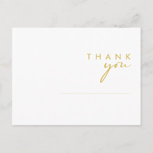 Moderne Minimalistisch Gold Schriftart Hochzeit Vi Postkarte