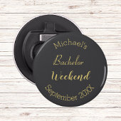 Moderne Minimalistisch-Grau-und-Gold-Bachelor-Part Flaschenöffner