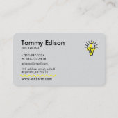 Moderne Minimalistisch-Grau-Visitenkarte für Elekt Visitenkarte (Rückseite)