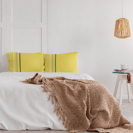 Moderne Minimalistisch-graue schwarze Linien gelb Kissenbezug