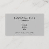 Moderne Minimalistisch-graue Streifen Freelancer Visitenkarte (Rückseite)