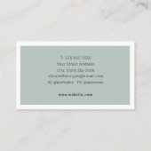 Moderne Minimalistisch-Green-Grau-Visitenkarte Visitenkarte (Rückseite)