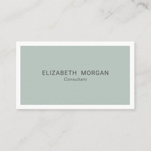 Moderne Minimalistisch-Green-Grau-Visitenkarte Visitenkarte (Vorderseite)