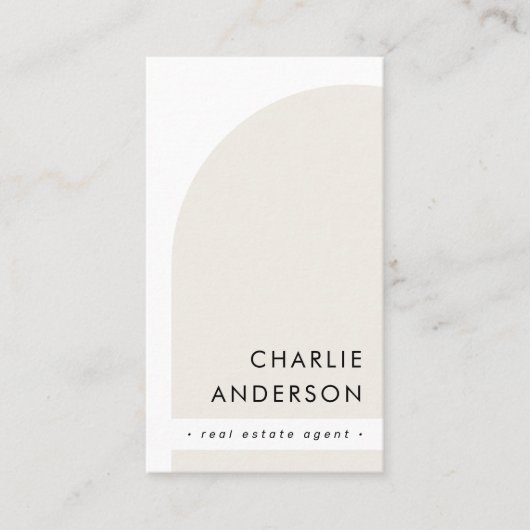 Moderne, minimalistisch-hellbraun-braune Farbe Visitenkarte (Vorderseite)