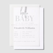 Moderne Minimalistisch Hello Baby Dusche Pergament Einladungen (Versetzt)