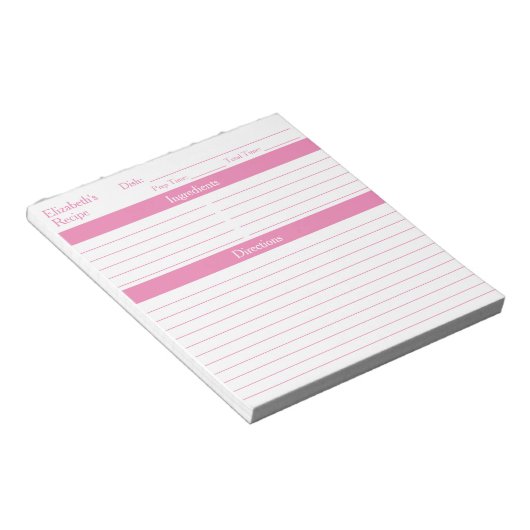 Moderne, Minimalistisch-hellrosa Personalisierte R Notizblock (angewinkelt)