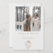 Moderne Minimalistisch Line Gezeichnet Protea Wedd Einladung (Rückseite)