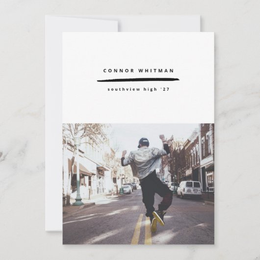 Moderne Minimalistisch Line Grad Bekanntgabe Einladung (Vorderseite)