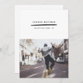 Moderne Minimalistisch Line Grad Bekanntgabe Einladung (Vorne/Hinten)