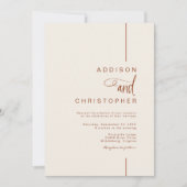 Moderne Minimalistisch-Line-Script-Hochzeit Einladung (Vorderseite)