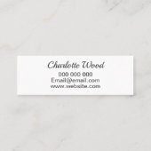 Moderne, minimalistisch-moderne Pastellblau Mini Visitenkarte (Rückseite)