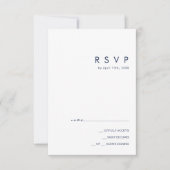 Moderne Minimalistisch Navy Blue RSVP Karte (Vorderseite)
