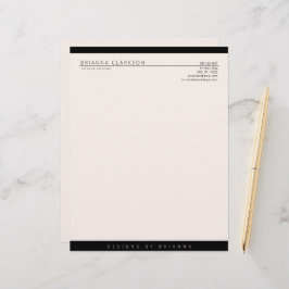 Moderne Minimalistisch neutrale Farbe mit Schwarz  Briefbogen