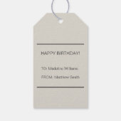 Moderne Minimalistisch neutrale Geschenkanhänger (Rückseite)