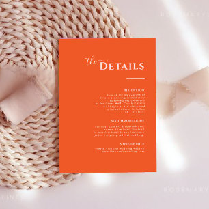 Moderne Minimalistisch orangefarbene Umschließungs RSVP Karte