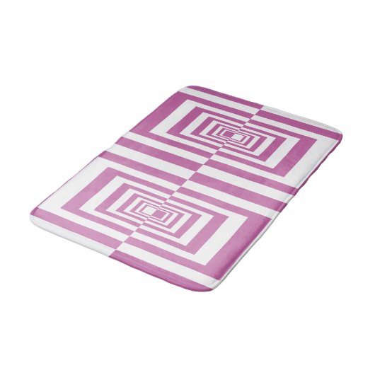 Moderne minimalistisch rosa Geometrie Badematte (Schrägansicht)