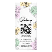 Moderne Minimalistisch rosa grüne goldene Blumenli Werbekarte (Vorne)