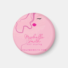 Moderne, minimalistisch rosa Haarstyling mit schwa Magnet