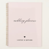Moderne Minimalistisch-Rosa Hochzeit Planer (Vorderseite)