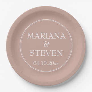 Moderne Minimalistisch rosa Papierplatte Pappteller