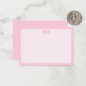 Moderne Minimalistisch rosa Typografie Initialmono Mitteilungskarte (Vorderseite/Rückseite Beispiel)