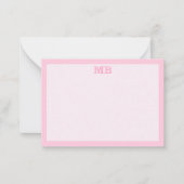Moderne Minimalistisch rosa Typografie Initialmono Mitteilungskarte (Vorderseite)