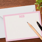 Moderne Minimalistisch rosa Typografie Initialmono Mitteilungskarte