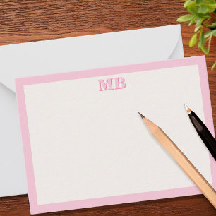 Moderne Minimalistisch rosa Typografie Initialmono Mitteilungskarte