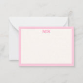 Moderne Minimalistisch rosa Typografie Initialmono Mitteilungskarte (Vorderseite)