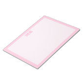 Moderne Minimalistisch rosa Typografie Initialmono Notizblock (angewinkelt)