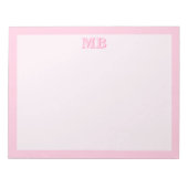 Moderne Minimalistisch rosa Typografie Initialmono Notizblock (Vorderseite)