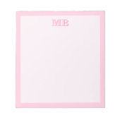 Moderne Minimalistisch rosa Typografie Initialmono Notizblock (Vorderseite)
