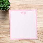 Moderne Minimalistisch rosa Typografie Initialmono Notizblock