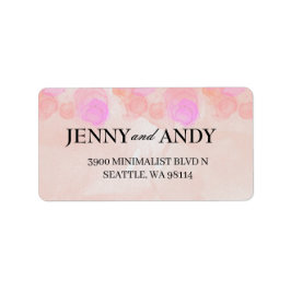 Moderne Minimalistisch rosa Wasserfarbenhochzeitad Adressaufkleber