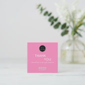 Moderne minimalistisch rot rosa Reihenfolge danke Quadratische Visitenkarte (Stehend Vorderseite)