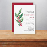 Moderne, minimalistisch-rote Weihnachten Einladung<br><div class="desc">Mit dieser minimalistischen Weihnachtsweihnachtsweih-Party Einladung erleben Sie die Feststimmung. Mit feinen Blätter und lebendigen roten Beeren vor einem knusprigen, weißen Hintergrund ist es der perfekte Weg, um den Feiertagsjubiläum zu vermitteln. Die Einladung ist modern und stilvoll und wird den Ton für eine fröhliche Feier Set. Wenn Sie Hilfe benötigen, kontaktieren...</div>