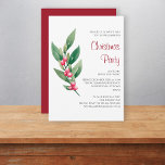 Moderne, minimalistisch-rote Weihnachten Einladung<br><div class="desc">Mit dieser minimalistischen Weihnachtsweihnachtsweih-Party Einladung erleben Sie die Feststimmung. Mit feinen Blätter und lebendigen roten Beeren vor einem knusprigen, weißen Hintergrund ist es der perfekte Weg, um den Feiertagsjubiläum zu vermitteln. Die Einladung ist modern und stilvoll und wird den Ton für eine fröhliche Feier Set. Wenn Sie Hilfe benötigen, kontaktieren...</div>