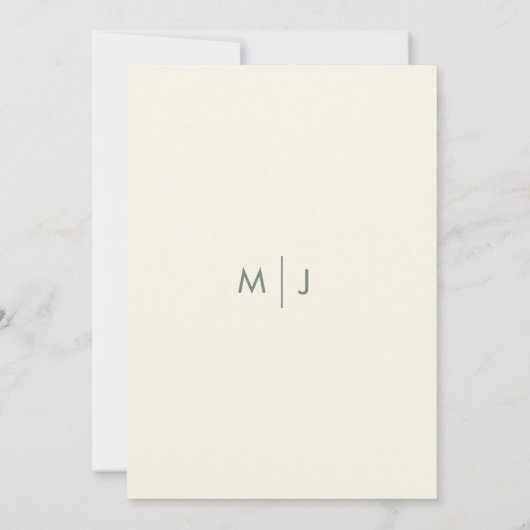 Moderne Minimalistisch Sage Green Christlich Weddi Einladung (Rückseite)