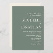 Moderne Minimalistisch Sage Green Christlich Weddi Einladung (Vorne/Hinten)