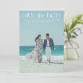 Moderne Minimalistisch Sage Green Custom Foto Hoch Save The Date (Stehend Vorderseite)