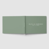 Moderne Minimalistisch Sage Green Simple Wedding Gästebuch (Voll)