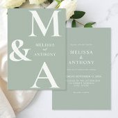 Moderne Minimalistisch Sage Green Wedding Einladung