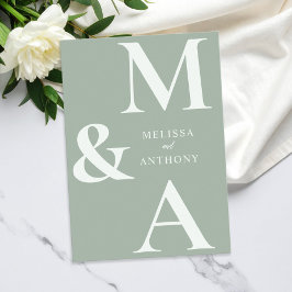 Moderne Minimalistisch Sage Green Wedding Einladung